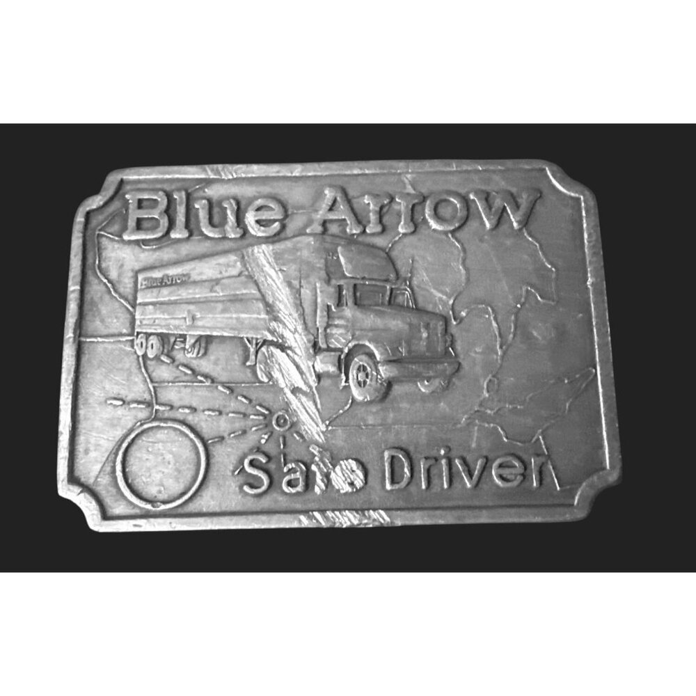 Vintage‎ Gemco Blue Arrow Safe Driver Belt Buckle